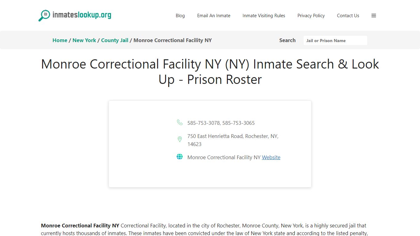 Monroe Correctional Facility NY (NY) Inmate Search & Look Up - Prison ...